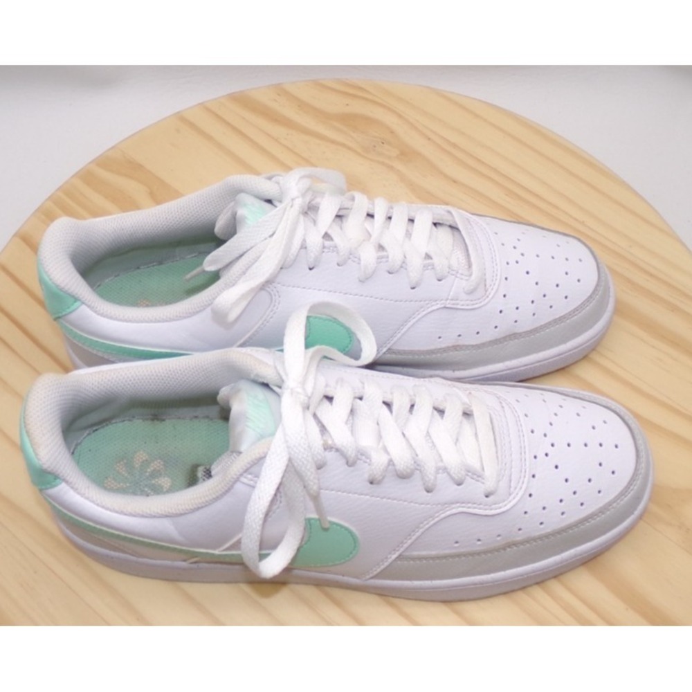 Nike Court Vision Low Shoes FZ4124-100 Mens White‎ Mint Green Sz 10 Sneakers - Picture 7 of 10
